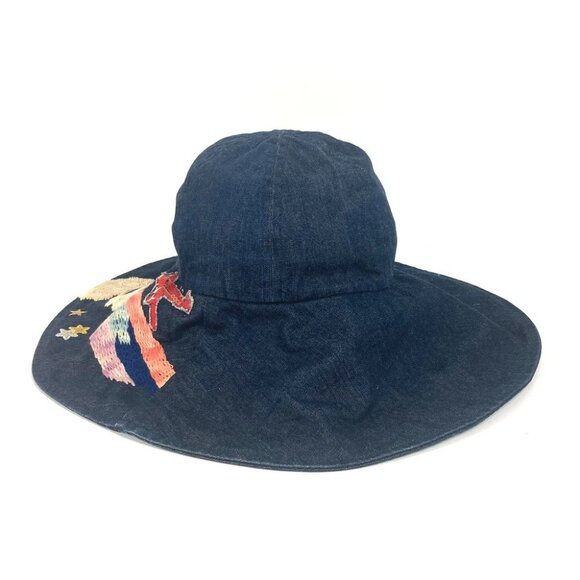 CHANEL Denim Night flight hat hat bucket hat bob hat hat cotton blue main image 5